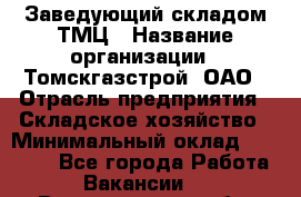 Заведующий складом ТМЦ › Название организации ­ Томскгазстрой, ОАО › Отрасль предприятия ­ Складское хозяйство › Минимальный оклад ­ 45 000 - Все города Работа » Вакансии   . Владимирская обл.,Вязниковский р-н